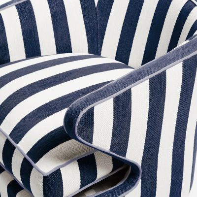 Marquee Navy Stripe Chenille Accent Chair Image 4