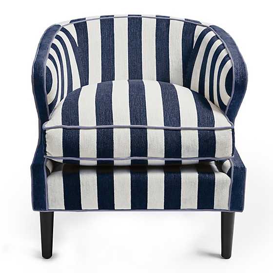 Marquee Accent Chair - Chenille Navy Stripe image three