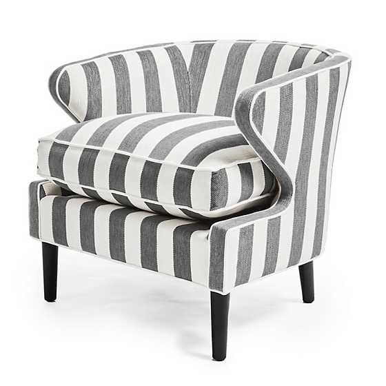 Marquee Grey Stripe Chenille Accent Chair