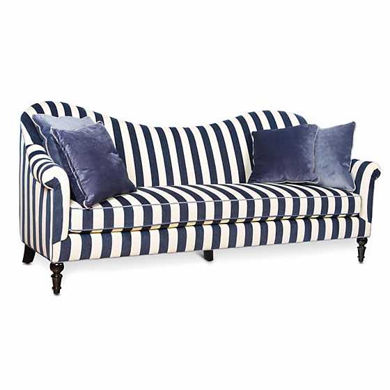 Marquee Sofa - Chenille Navy Stripe image two
