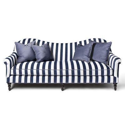 Marquee Navy Stripe Chenille Sofa