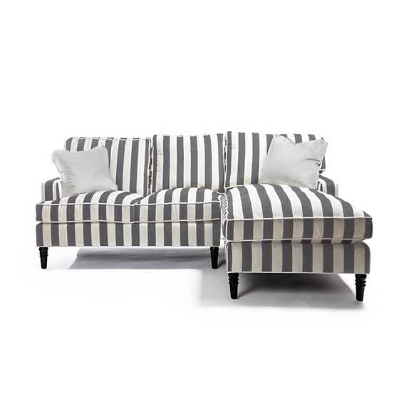 Marquee Grey Stripe 2-Piece Right Arm Chaise Sectional