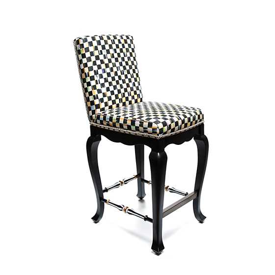 Courtly Check Counter Stool with Back - Black image five
