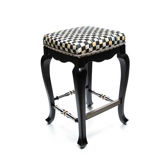 Courtly Check Black Counter Stool