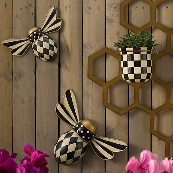 Courtly Check Outdoor Bee Wall Decor - Set of 2 image two