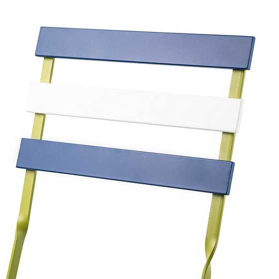 Outdoor Blue & White Metal Bistro Side Chair image five