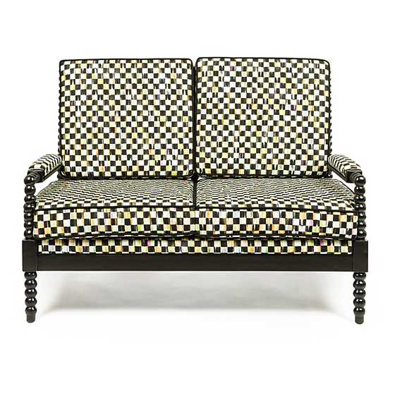 Spindle Check Outdoor Love Seat image four