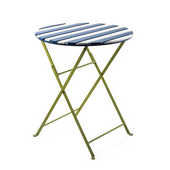 Outdoor Blue & White Metal Bistro Table image two