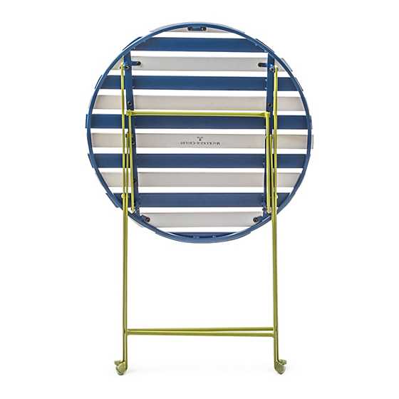 Outdoor Blue & White Metal Bistro Table image three
