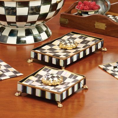 Courtly Check Cocktail Napkin Holder Set - Gold image four