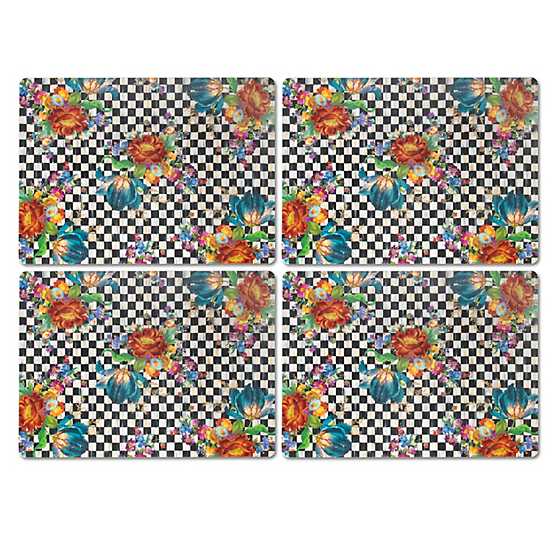 Courtly Flower Market Cork Back Placemats - Set of 4 image three