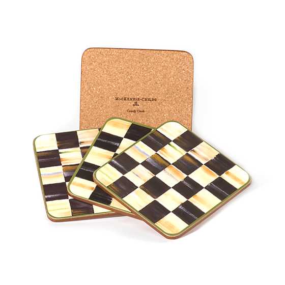 Courtly Check Cork Back Coasters - Set of 4 image ten