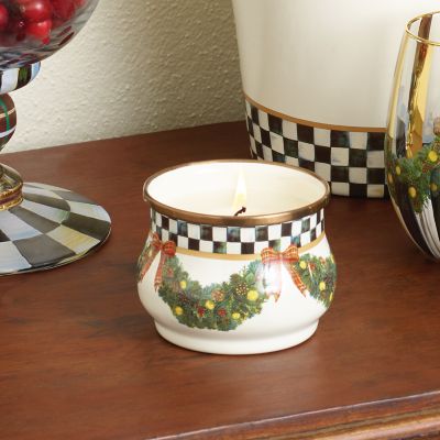 MacKenzieChilds Evergreen Enamel Winter Candle
