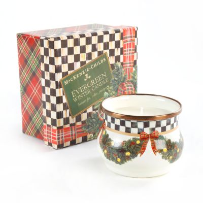 MacKenzieChilds Evergreen Enamel Winter Candle