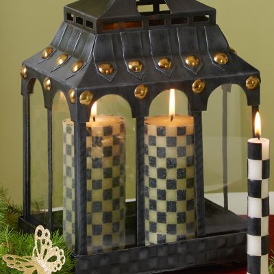 MacKenzieChilds Courtly Check Pillar Candle
