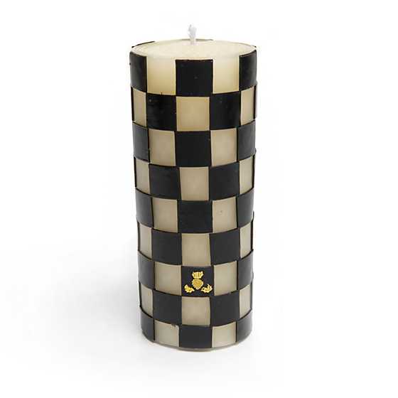 Check 6" Black Pillar Candle