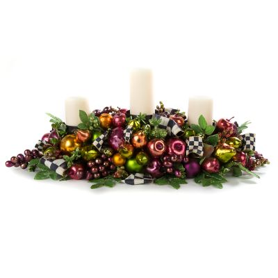 MacKenzieChilds Sugarplum Triple Candle Centerpiece