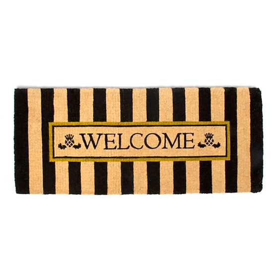 Welcome Awning Stripe Double Door Entrance Mat