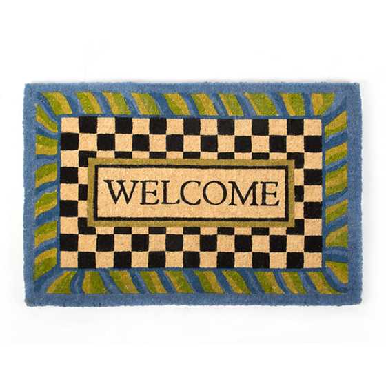 Welcome Periwinkle Entrance Mat