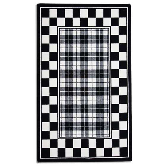 Black & White Tartan Rug - 3' x 4'11" image two