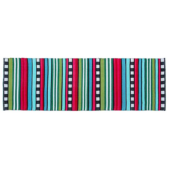 Always Flowers Outdoor Striped Rug - 2'6" x 8' Runner image two
