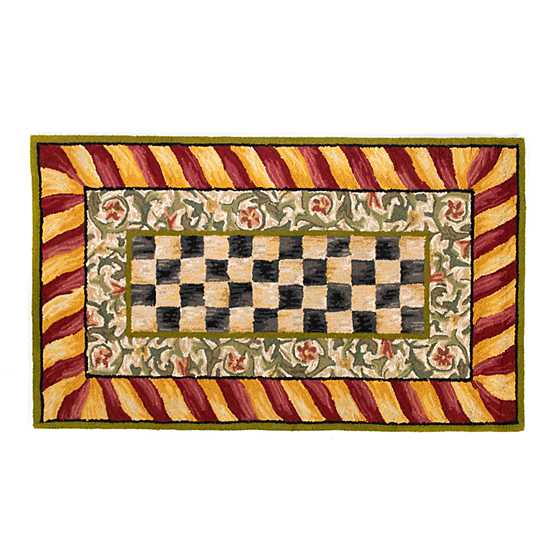 Courtly Check Red & Gold 3' x 5' Rug