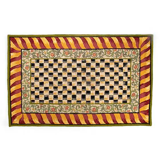Courtly Check Red & Gold 5' x 8' Rug