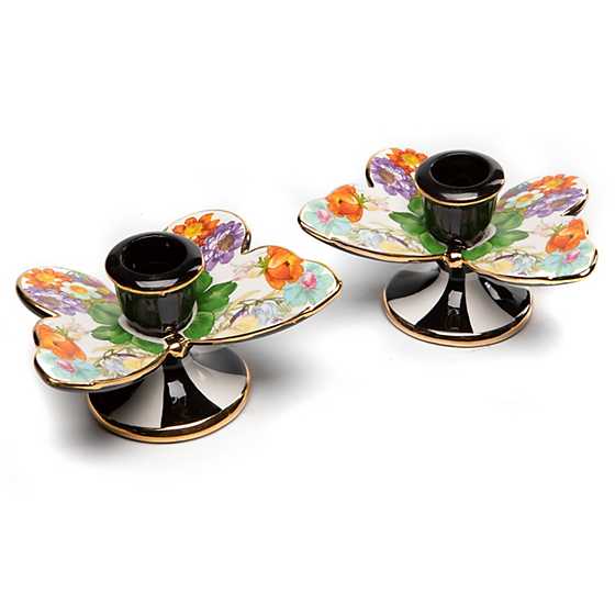 Flower Market Butterfly Candle Holders, Set of 2