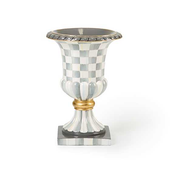 Sterling Check Pedestal Tabletop Urn