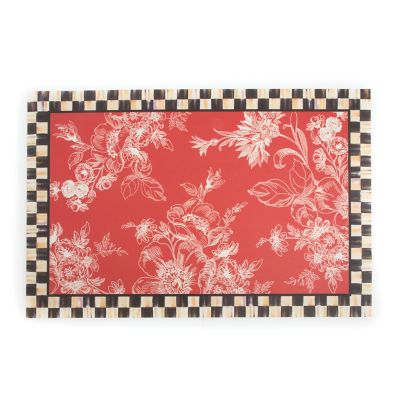 MacKenzieChilds Wild Rose Floor Mat 2' x 3' Red