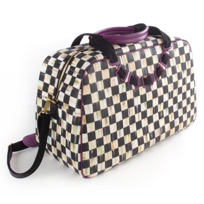 MacKenzieChilds Courtly Check Duffle Bag Plum