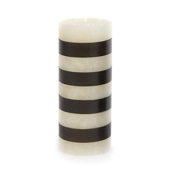 Bands Pillar Candle - 6" - Black & White image two