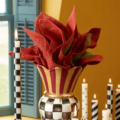 MacKenzieChilds Allover Shimmer Napkin Gold/Holiday Red