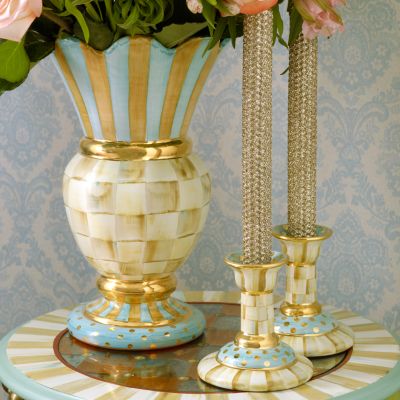 MacKenzieChilds Dinner Beeswax Candles Metallic Gold