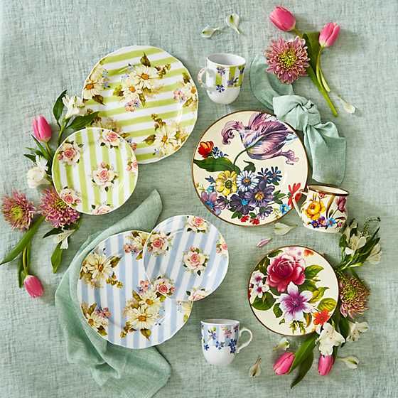 Wildflowers Dessert Plate - Green image six