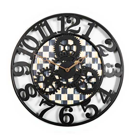 Courtly Check Large Farmhouse Wall Clock