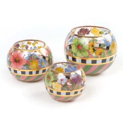 MacKenzieChilds Flower Market Glass Globe Vase Small