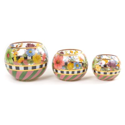 MacKenzieChilds Flower Market Glass Globe Vase Small