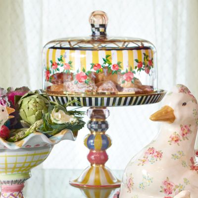 MacKenzieChilds Striped Awning Cake Stand
