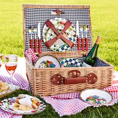 MacKenzieChilds Berries & Blossoms Picnic Hamper for Two