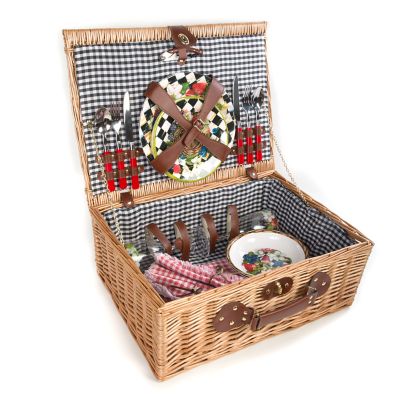 MacKenzieChilds Berries & Blossoms Picnic Hamper for Two