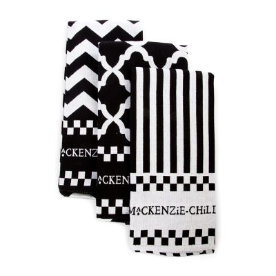 Black & White Zig Zag Dish Towels, Set of 3