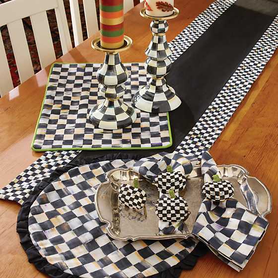 Courtly Check Table Runner - Black image four