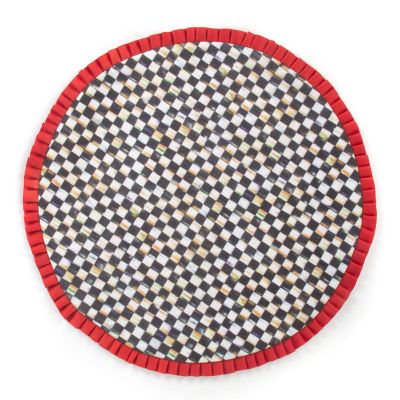 MacKenzieChilds Courtly Check Round Placemat Poppy