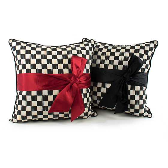 Courtly Check Sash Pillow - Red image five