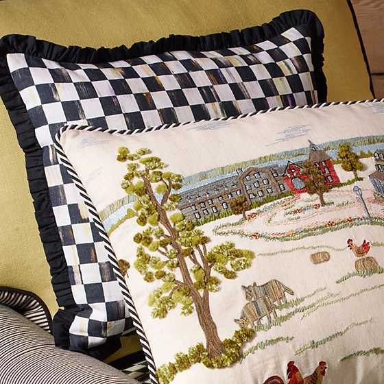 Courtly Check Ruffled Square Pillow image four
