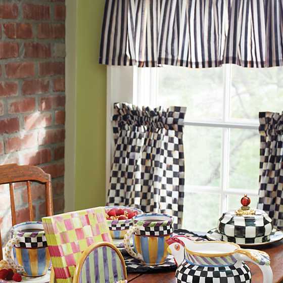 Courtly Check Cafe Curtains - Set of 2 image four