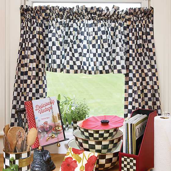 Courtly Check Cafe Curtains - Set of 2 image five