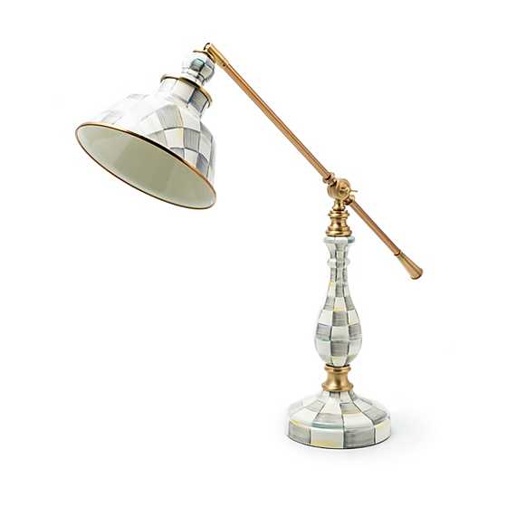 Sterling Check Enamelware Reading Table Lamp