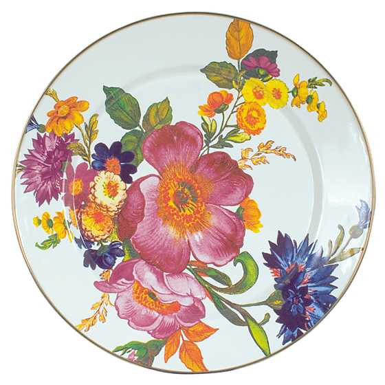 White Flower Market Charger/Plate